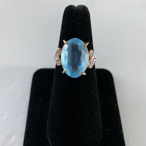 Vintage 18KTH.GE faux stone ring size 7